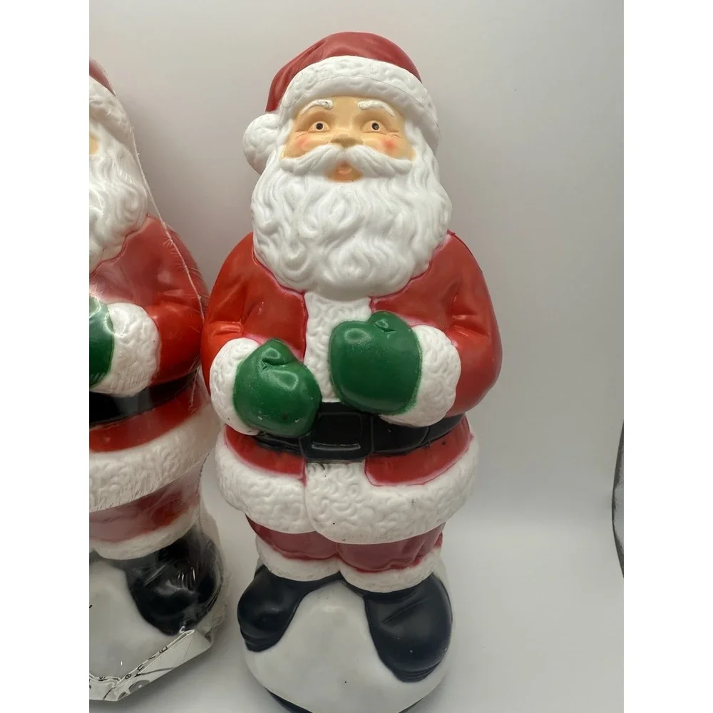2 Vtg Empire Christmas‎ Santa Claus Blow Mold Pathway Light Toppers 1995